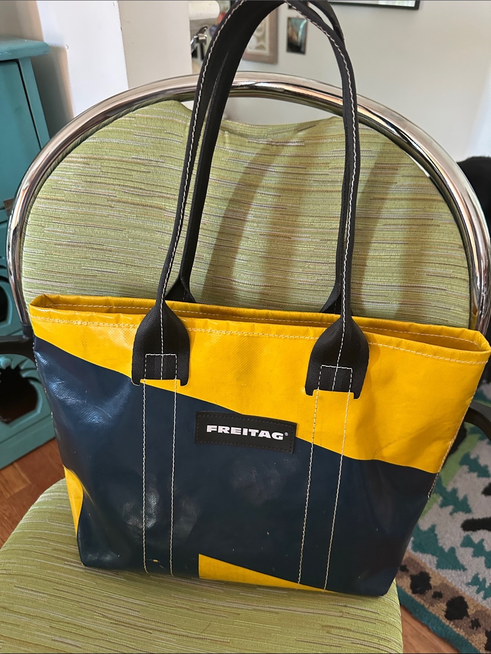 FREITAG Yellow & Navy Tote Bag authentic!